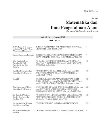 Matematika dan Ilmu Pengetahuan Alam - Journal - Unair