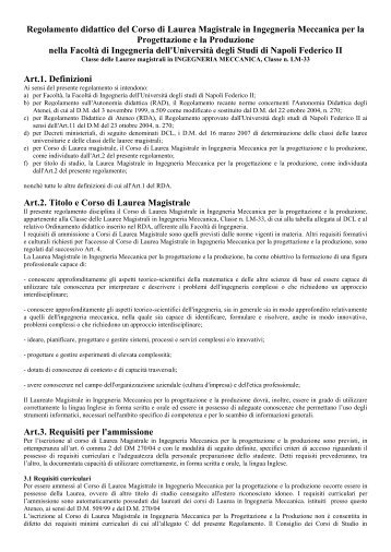 Allegato B - FacoltÃ  di Ingegneria - UniversitÃ  degli Studi di Napoli ...