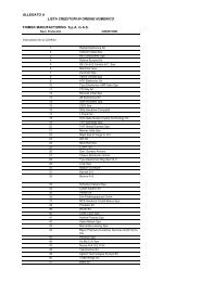 LISTA CREDITORI IN ORDINE NUMERICO FINMEK MANUFACTURING S.p.A in A.S