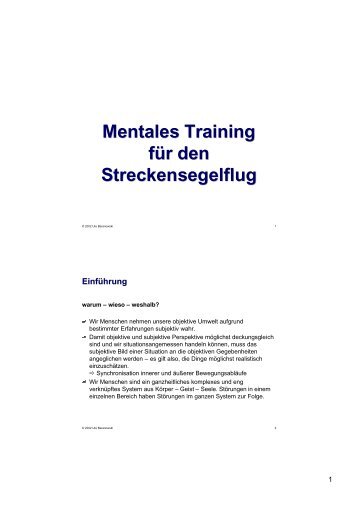 Mentales Training für den Streckensegelflug - Hohenloher ...