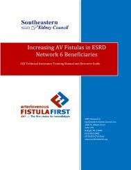 Increasing AV Fistulas in ESRD Network 6 Beneficiaries
