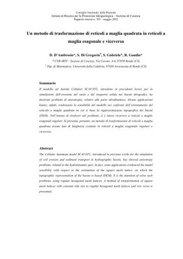 download pdf - Dipartimento di Matematica - UniversitÃ  della Calabria