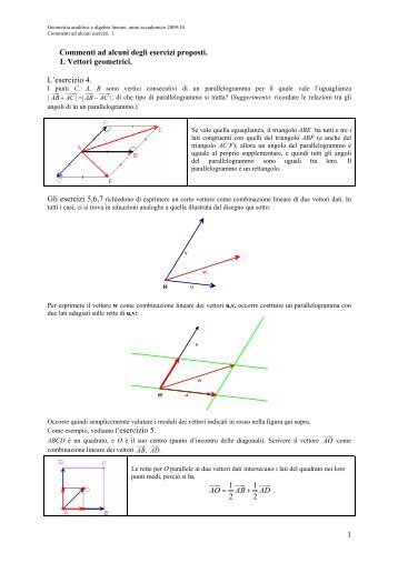 1, sui vettori geometrici