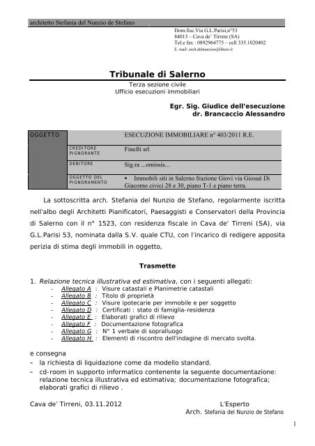 RELAZIONE TECNICA ILLUSTRATIVA ED ESTIMATIVA