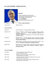 Dott UGO PASTORINO - CURRICULUM VITAE