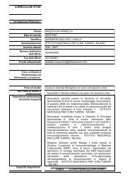 CURRICULUM VITAE nell’ambito della tipizzazione HLA;responsabile