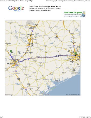 Directions to Guadalupe River Ranch