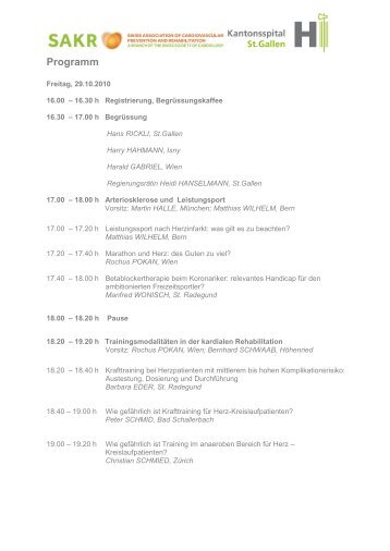 Programm - Fachbereich Kardiologie Kantonsspital St.Gallen