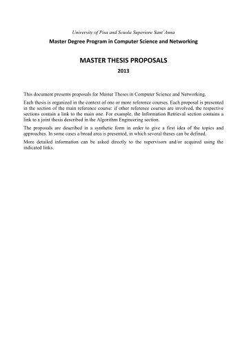 Masters thesis suggestions