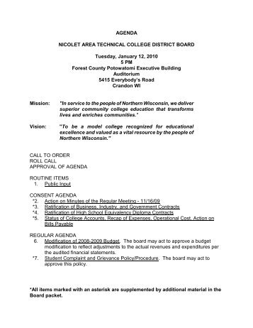 2010 Board of Trustees Agendas and Minutes.pdf - Nicolet College