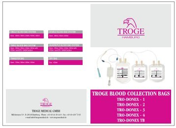 TROGE BLOOD COLLECTION BAGS
