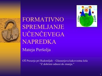 FORMATIVNO SPREMLJANJE UČENČEVEGA NAPREDKA IN GKŠ