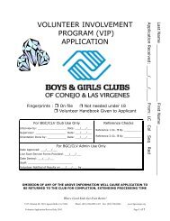 Volunteer Application Form. - Boys & Girls Clubs