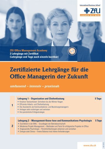 Zertifizierte Lehrgänge für die Office Managerin der Zukunft