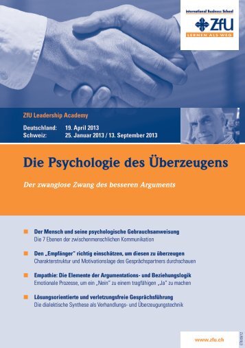 Die Psychologie des Ãœberzeugens - ZfU