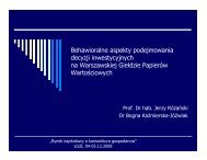 Behawioralne aspekty podejmowania decyzji inwestycyjnych na ...