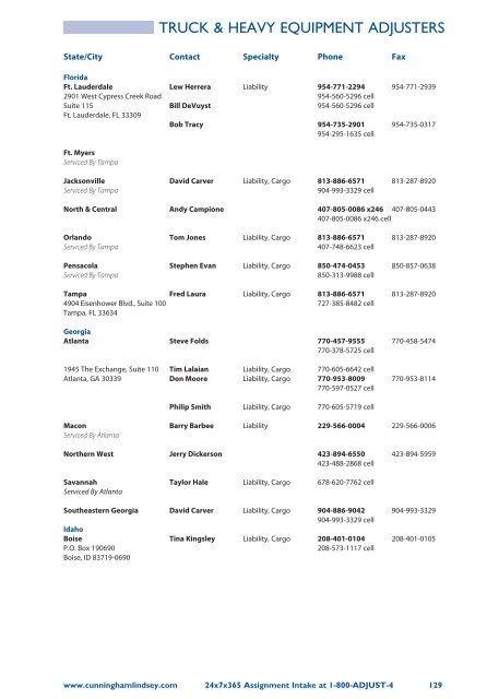 Cunningham Lindsey Office Directory