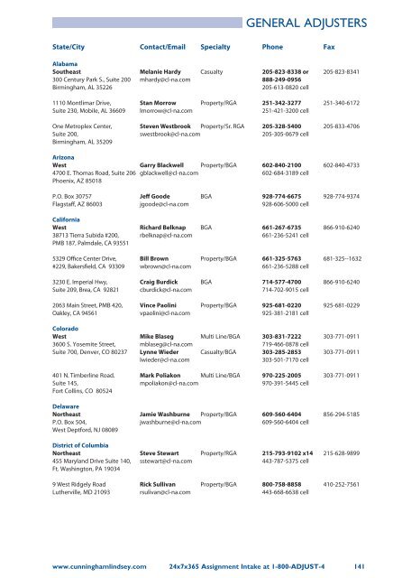 Cunningham Lindsey Office Directory