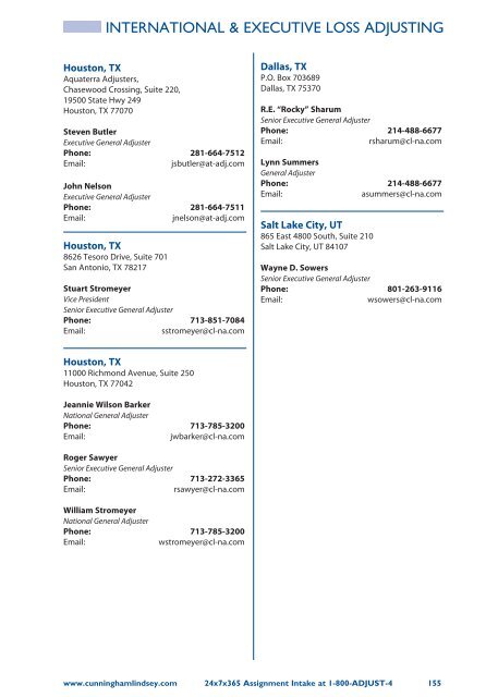 Cunningham Lindsey Office Directory