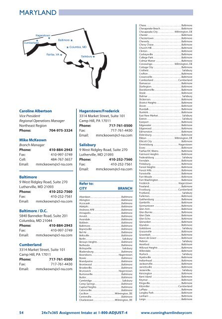 Cunningham Lindsey Office Directory