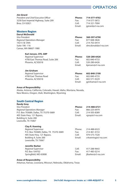 Cunningham Lindsey Office Directory