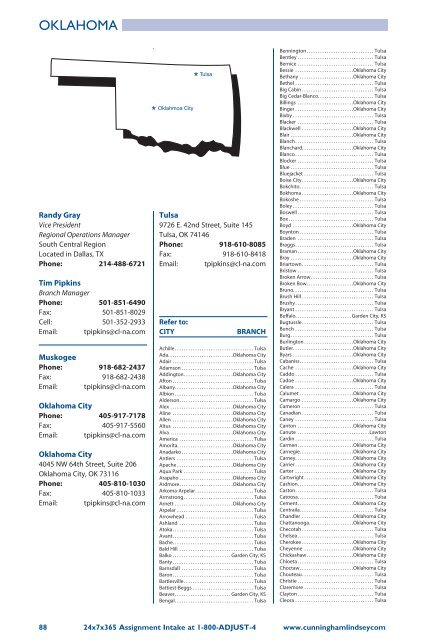 Cunningham Lindsey Office Directory