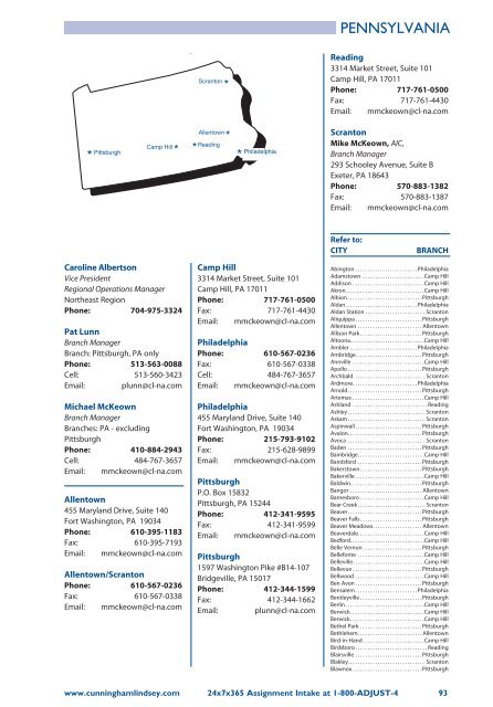 Cunningham Lindsey Office Directory