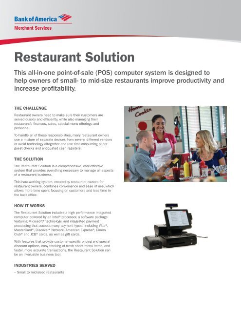 Restaurant Solution (PDF) - Bank of America Merchant Services