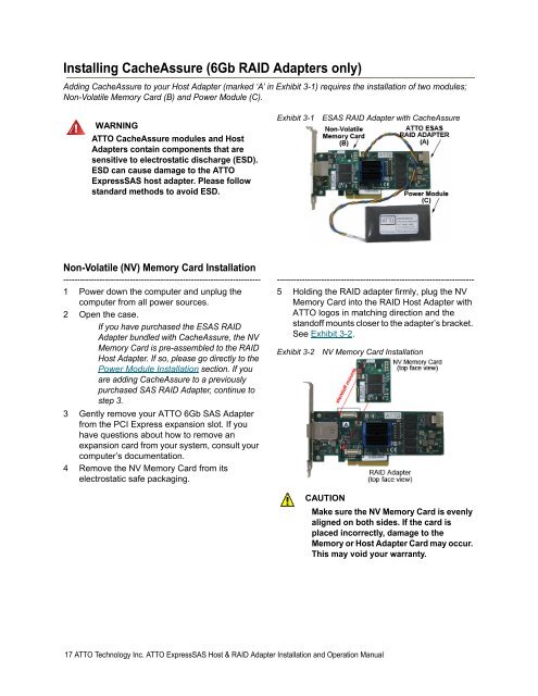 ATTO ExpressSAS Host and RAID Adapter Installation and Operation Manual