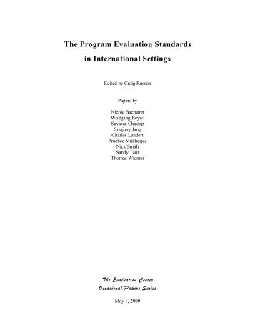 The Program Evaluation Standards in International Settings
