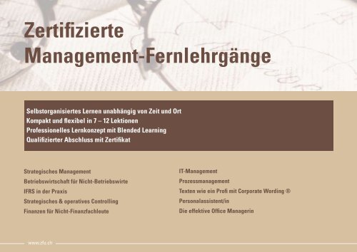 Management-Weiterbildung 2010 - ZfU