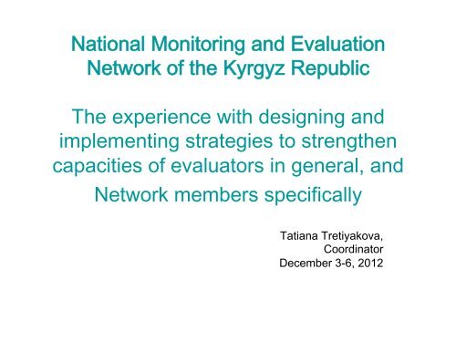 National Monitoring and Evaluation Network of the Kyrgyz ... - IOCE