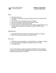 Welding Contest Rules and Score Sheet 2012 ... - Awssection.org