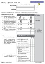 Probate Application Form - PA1