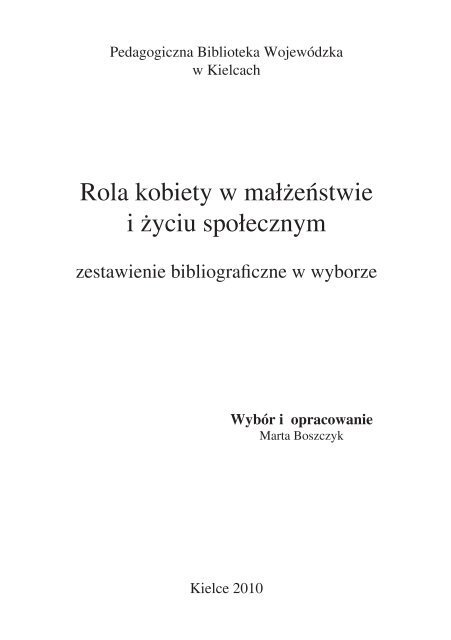 Rola kobiety w małżeństwie i życiu społecznym