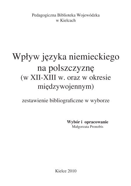 Wpływ języka niemieckiego na polszczyznę