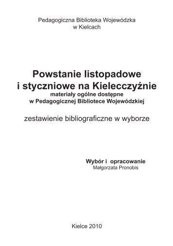 Powstanie listopadowe i styczniowe na Kielecczyźnie