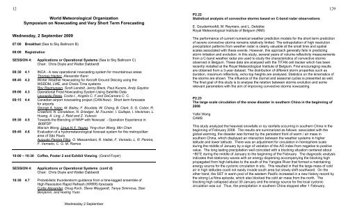 World Meteorological Organization Symposium on Nowcasting - WMO