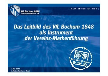 Das Leitbild des VfL Bochum 1848 als Instrument der Vereins-Markenführung