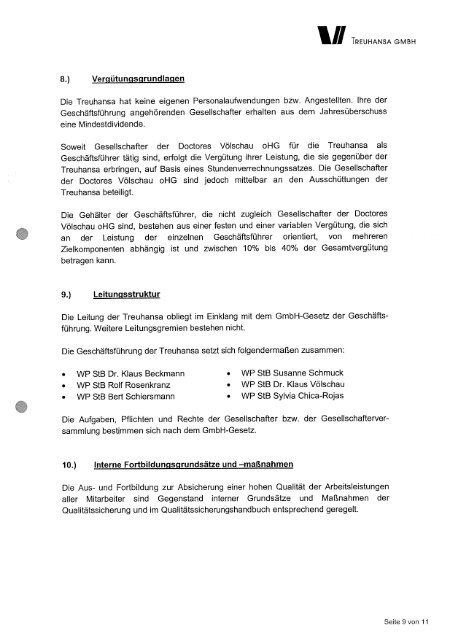 Treuhansa GmbH Doctores Völschau WPG - Wirtschaftsprüferkammer