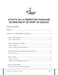 statuts de la federation franÃ§aise de bowling et de sport de quilles