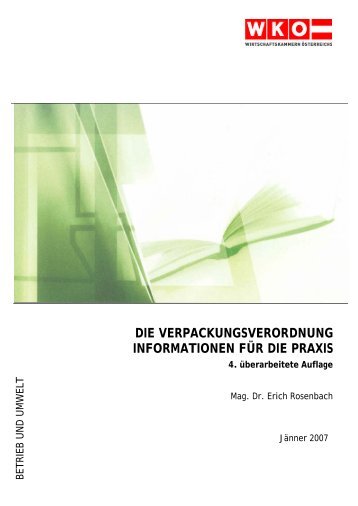 die verpackungsverordnung informationen für die praxis - Wien