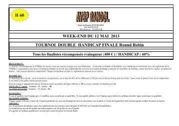 TOURNOI DOUBLE HANDICAP FINALE Round Robin