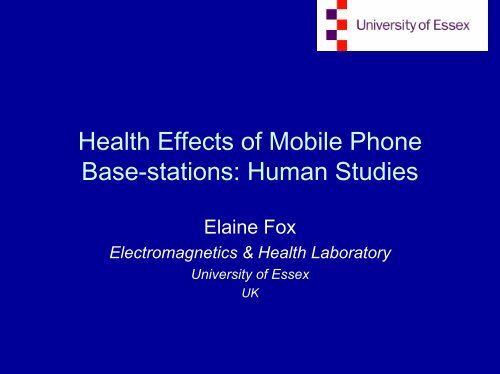 Health Effects of Mobile Phone Basestations: Human  Studies