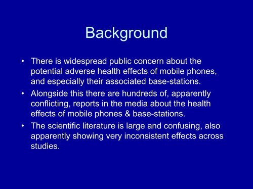 Health Effects of Mobile Phone Basestations: Human  Studies