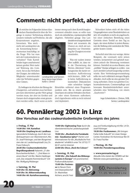der CLUnier 1/2002 - KMV Clunia Feldkirch