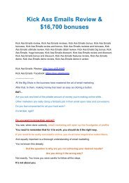 Kick Ass Email  review - Kick Ass Email (SECRET) bonuses 