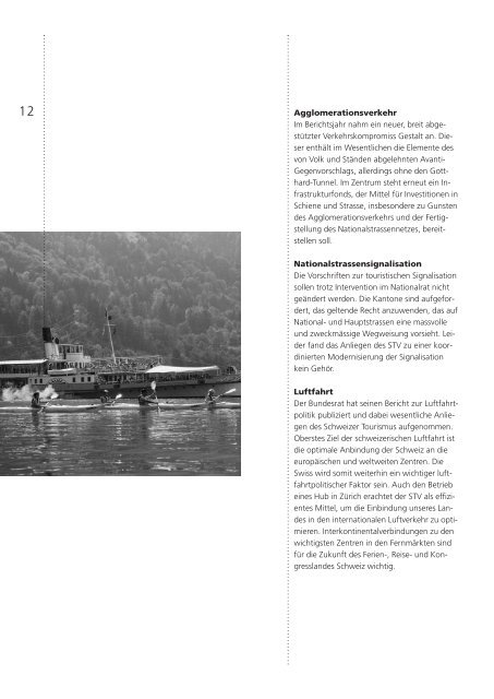 Jahresbericht 2004 - Schweizer Tourismus-Verband