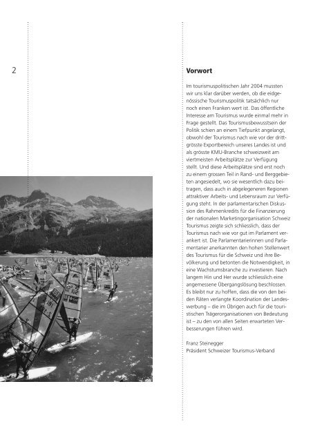 Jahresbericht 2004 - Schweizer Tourismus-Verband