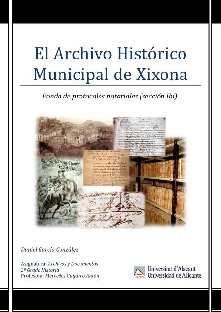 El Archivo Histórico Municipal de Xixona